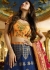 Malaika arora khan blue mustard silk Indian wedding Lehenga choli 13190