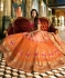 Malaika arora khan Orange Pink silk Indian wedding Lehenga choli 13196