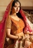 Offwhite Orange red silk Indian wedding Lehenga choli 13197