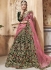 Dark green velvet embroidered heavy designer Indian wedding lehenga choli 4701