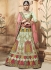 Ivory satin embroidered heavy designer Indian wedding lehenga choli 4703