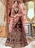 Wine velvet embroidered heavy designer Indian wedding lehenga choli 4709