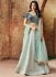 Indian wedding Skyblue and blue silk wedding lehenga 7706