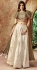 Indian wedding cream and beige silk wedding lehenga 7714