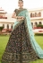 Bottle green velvet wedding lehenga