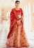 Peach and red banarasi wedding lehenga