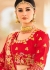 Peach and red banarasi wedding lehenga