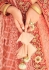 Peach color Lucknowi silk Indian wedding lehenga