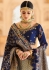 Grey and blue Indian banarasi silk wedding lehenga