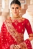 Peach and red banarasi wedding lehenga