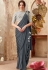 Grey color Lycra party wear saree