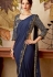 Navy blue color designer party wear saree