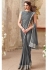 Grey color lycra designer party wear saree