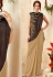 Beige and black designer party wear Saree