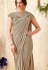 Beige shimmery fancy party wear saree