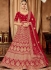 Red color Velvet Indian Bridal Lehenga choli 4428