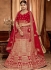 Red color Velvet Indian Bridal Lehenga choli 4431