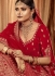 Red color Velvet Indian Bridal Lehenga choli 4431