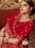 Red color Velvet Indian Bridal Lehenga choli 4432