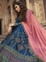 Blue pink silk Indian wedding lehenga choli 905