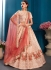 Peach satin silk Indian Wedding Lehenga choli 1702