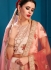 Peach satin silk Indian Wedding Lehenga choli 1702