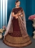 Brown satin silk Indian Wedding Lehenga choli 1704