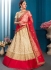 Beige satin silk Indian Wedding Lehenga choli 1705