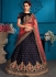 Navy blue satin silk Indian Wedding Lehenga choli 1708