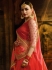 Red and pink designer party wear saree