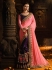 Pink and wine color silk designer party wear saree