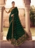 Bottle green Barfi silk Indian designer saree