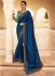 Royal blue Barfi silk Indian designer Saree