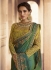 Green shaded Barfi silk Indian designer Saree
