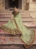 Light green Organza Indian wedding Saree