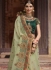 Light green Organza Indian wedding Saree