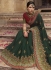 Dark green Barfi silk Indian wedding Saree