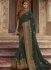 Dark green Barfi silk Indian wedding Saree