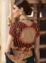 Dark blue and red barfi silk Indian wedding Saree