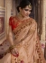 Peach color gulmohar silk Indian wedding Saree