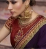 Dark purple barfi silk Indian wedding Saree