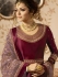 Drashti Dhami Wine color Linen satin wedding anarkali