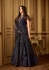 Sonal Chauhan Navy blue banarasi silk Wedding anarkali