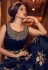 Navy blue silk Indian gown style wedding anarkali