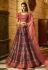 Purple and pink banarasi silk Indian wedding lehenga