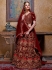 Maroon color velvet Indian wedding lehenga