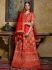 Red color silk Indian wedding lehenga