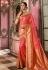 Pink Indian wedding silk Saree