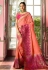 Pink Indian wedding silk Saree