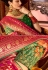 Red and peach Indian wedding silk Saree